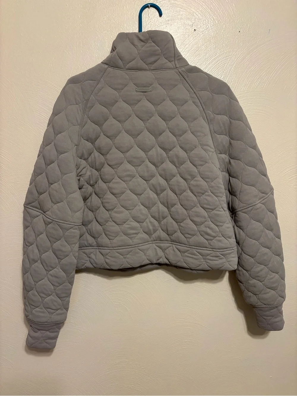 Lululemon Quilted Half Zip Pullover M/L Taupe Oversized Cropped Sweatshirt